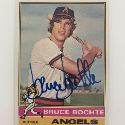 Bruce Bochte signed baseball card