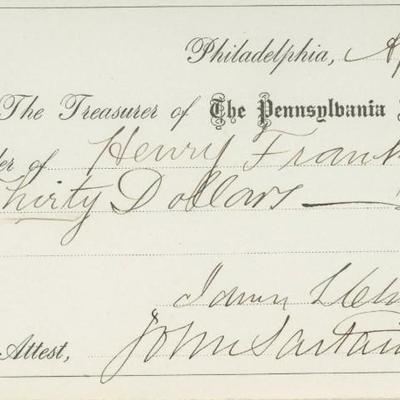 John Sartain signed check 