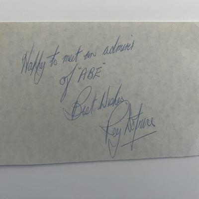 Actor Roy Dotrice signed note