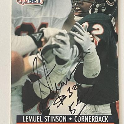 Chicago Bears Lemuel Stinson 1991 NFL #106 signed trading card 