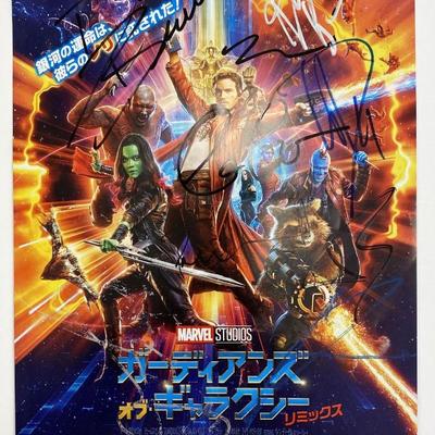 Guardians of the Galaxy 2 cast signed mini poster 