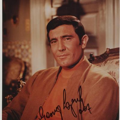 James Bond George Lazenby signed movie photo