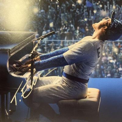 Rocketman Taron Egerton signed movie photo 