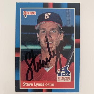 Steve Lyons signed baseball card