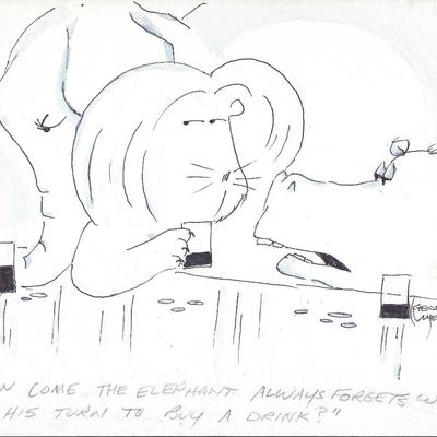 Eugene M. Myers hand drawn and signed sketch