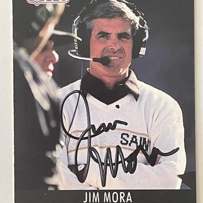 New Orleans Saints Jim Mora 1990 NFL #221 signed trading card 