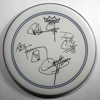 Kiss signed drum head