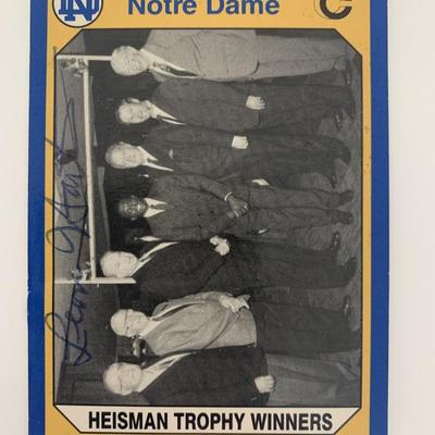 Leon Hart signed football card