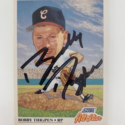 Bobby Thigpen signed baseball card