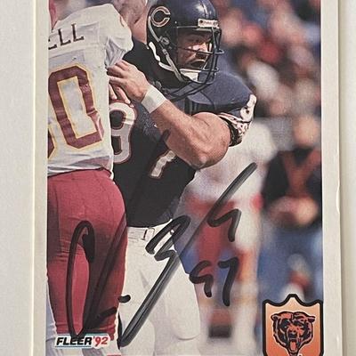 Chicago Bears Chris Zorich 1992 Fleer #52 signed trading card 