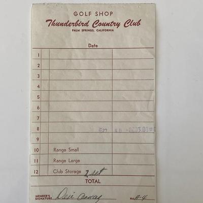 Desi Arnaz signed invoice 