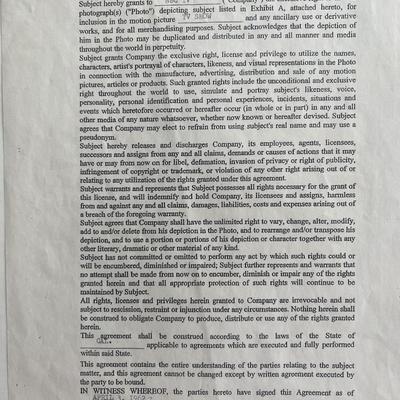 George Burns and Gracie Allen 1962 Broadway Trip signed contract