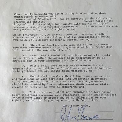 Rufus Thomas signed contract 