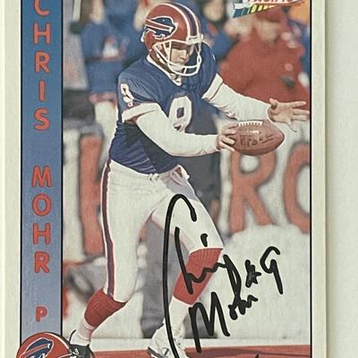 Buffalo Bills Chris Mohr 1992 Pacific #342 signed card