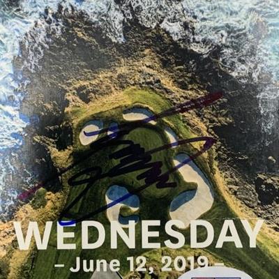 Tony Finau signed U.S. Open ticket. PSA