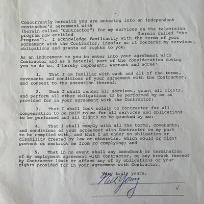 Neil Young signed contract