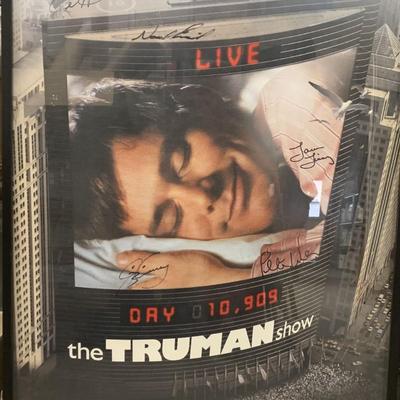 The Truman Show cast signed poster