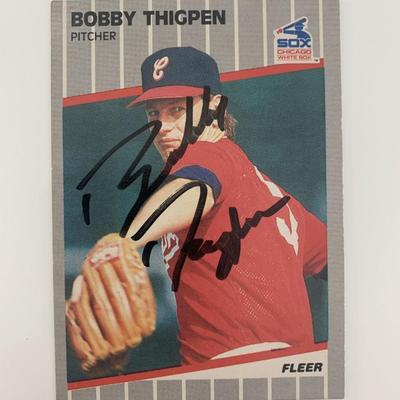 Bobby Thigpen signed baseball card