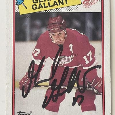 Detroit Red Wings Gerard Gallant 1988 Topps #12 signed trading card 