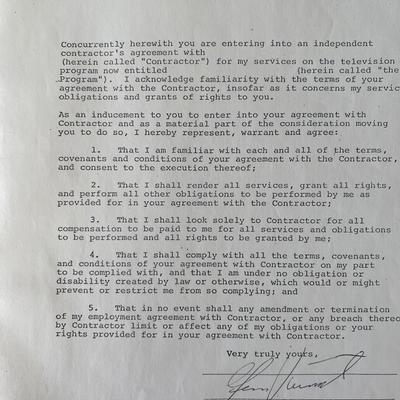 Gene Vincent signed contract