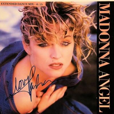 Madonna signed "Angel" 12 inch single album