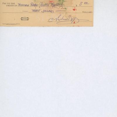Artist Arthur Szyk signed check