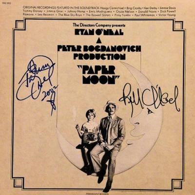 Tatum O'Neal and Ryan O'Neal signed "Paper Moon" soundtrack album
