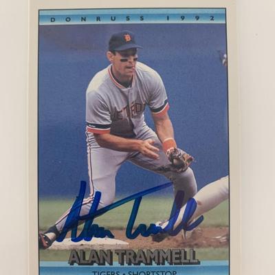 Alan Trammell signed baseball card