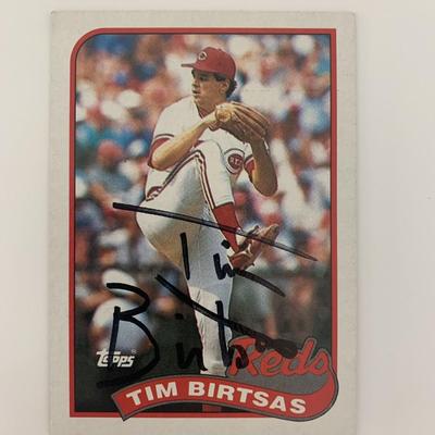 Tim Birtsas signed baseball card