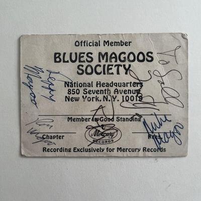 Blues Magoos signed fan club card