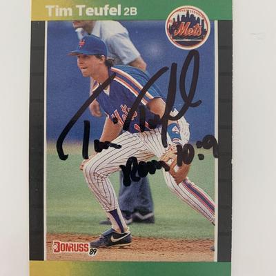 Tim Teufel signed baseball card