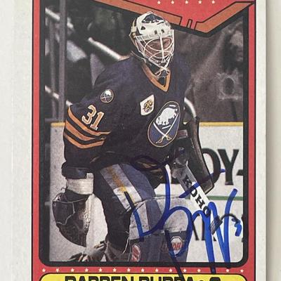 Buffalo Sabres Daren Puppa 1990 Topps #204 signed trading card.