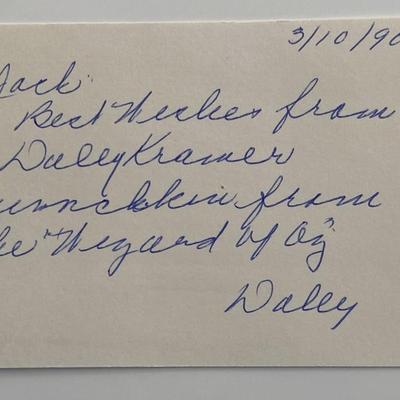 Dolly Kramer signed note