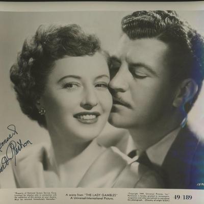 Robert Preston signed "The Lady Gambles" movie photo