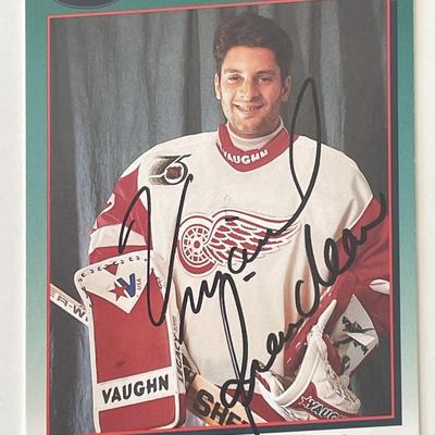 Detroit Red Wings Vincent Riendeau 1991 Score signed trading card 