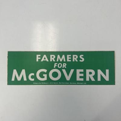 Farmers for McGovern campaign bumper sticker