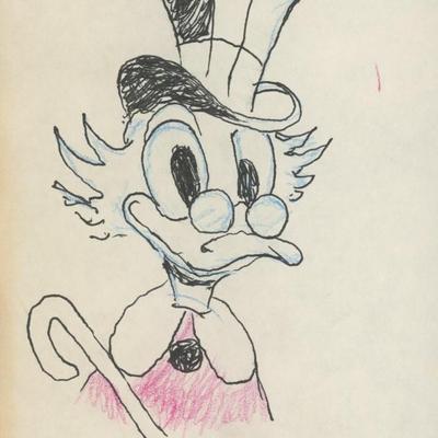 Scrooge McDuck hand drawn signed sketch. GFA Authenticated