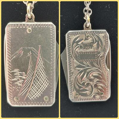 Antique Folding Pocket Knife Pendant 990 Silver 13.2gr