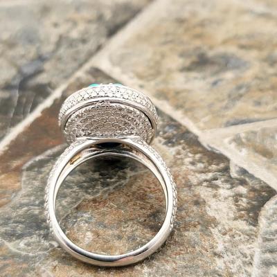 Oval & Round Sleeping Beauty Turquoise Ring 7.9gr