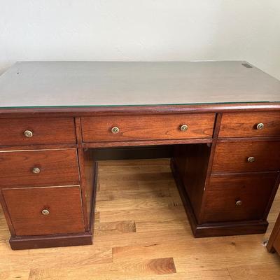Desk with glass top
