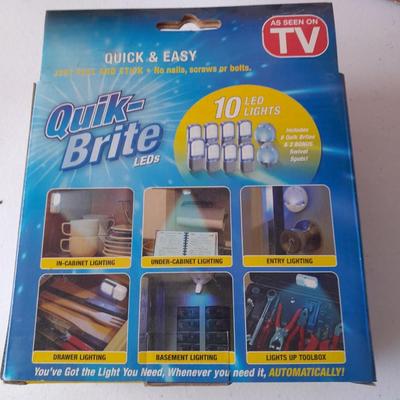 Packages of Lightbulbs - LED & Bug lights with new in package Quik-Bright 10 Pack LED lights