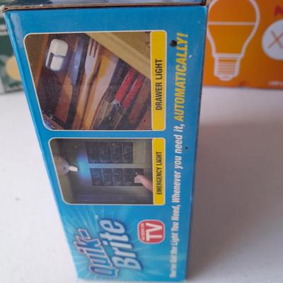 Packages of Lightbulbs - LED & Bug lights with new in package Quik-Bright 10 Pack LED lights