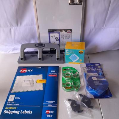 School / Office supplies - NEW TP-link nano router - New white board - hold punch - tape - and more