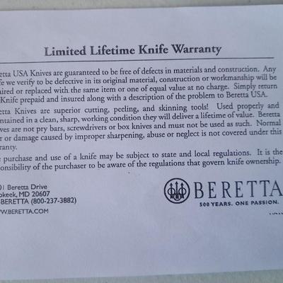 New in Box! Baretta Knife with sheath - Loveless Skinner Zytel Knife - Preppers delight!
