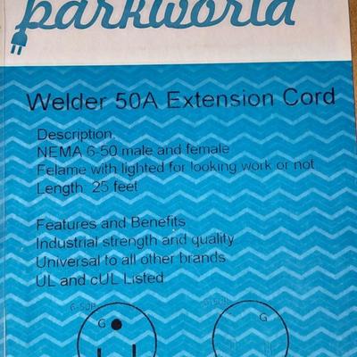 New in box! Parkworld 25-FOOT Welder 50 A Extension cord NEMA 6-50 Male and female ends