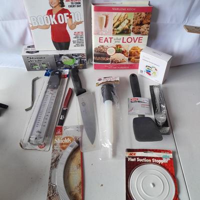 Brand new Kitchen Necessities - thermometer - knives - baster - spatula - and more