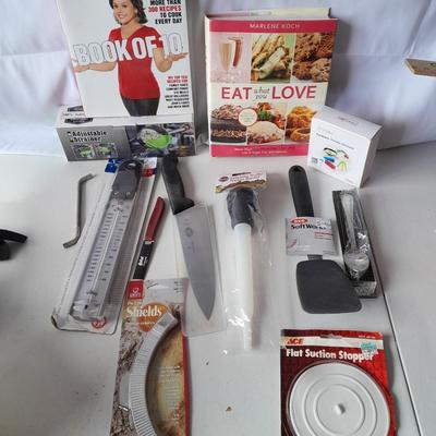 Brand new Kitchen Necessities - thermometer - knives - baster - spatula - and more