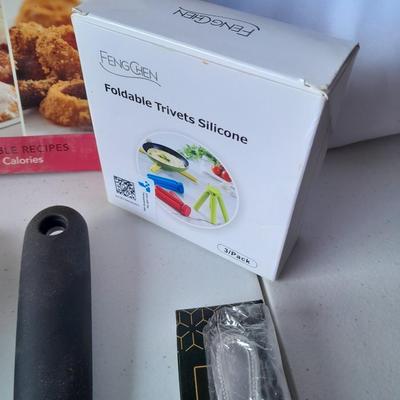 Brand new Kitchen Necessities - thermometer - knives - baster - spatula - and more