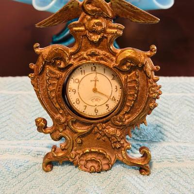 Ingraham pocket watch in brass Eagle holder