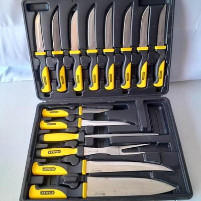 Nice Stanley Knife set in molded case perfect for home or camper with Rope - Hunting - camping - fishing